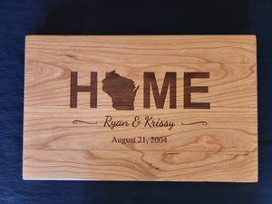 Personalized "Home" Cutting Board