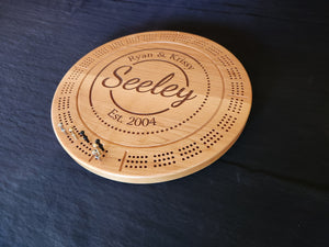 Circle With Dots Cribbage Board Design