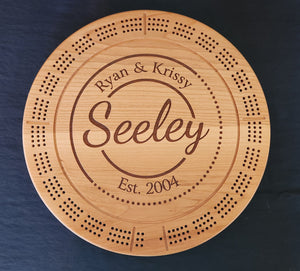 Circle With Dots Cribbage Board Design