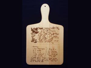 Handwritten Recipe Board with Handle