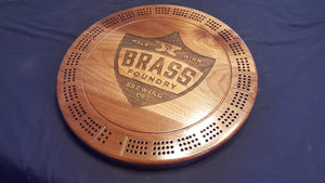 Round Personalized Cribbage Board