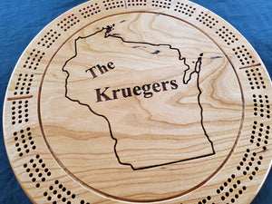 State with Name Cribbage Board